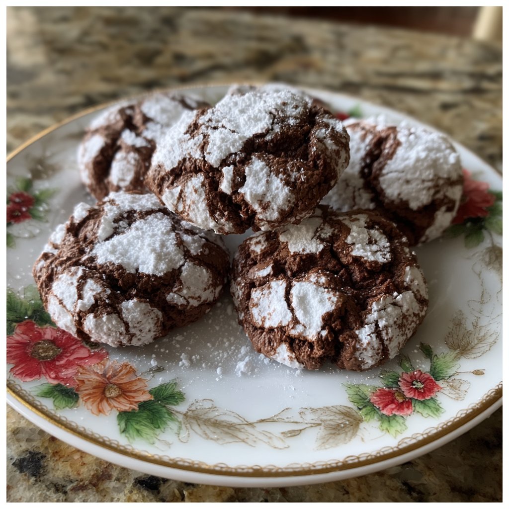 Chocolate Ricotta Crinkle Cookies