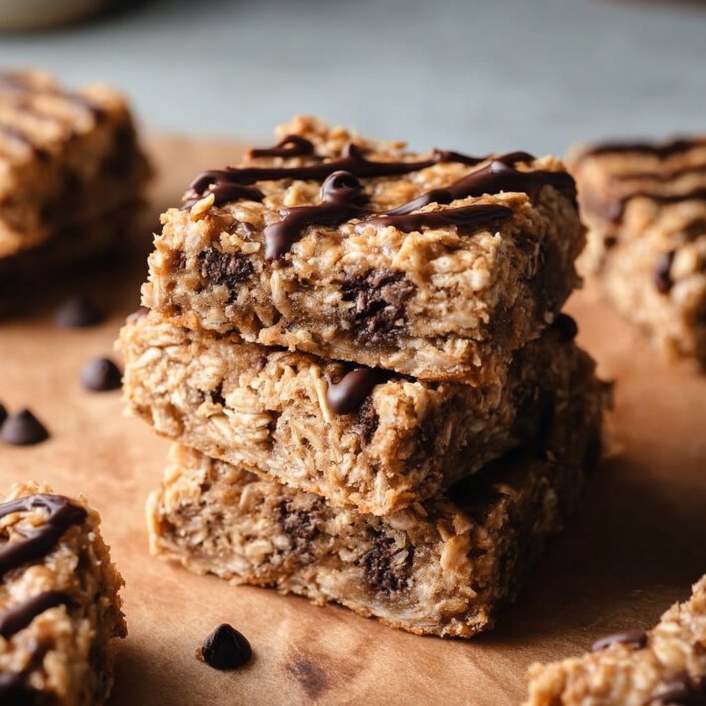 Peanut Butter Banana Chocolate Chip Oatmeal Bars Recipe