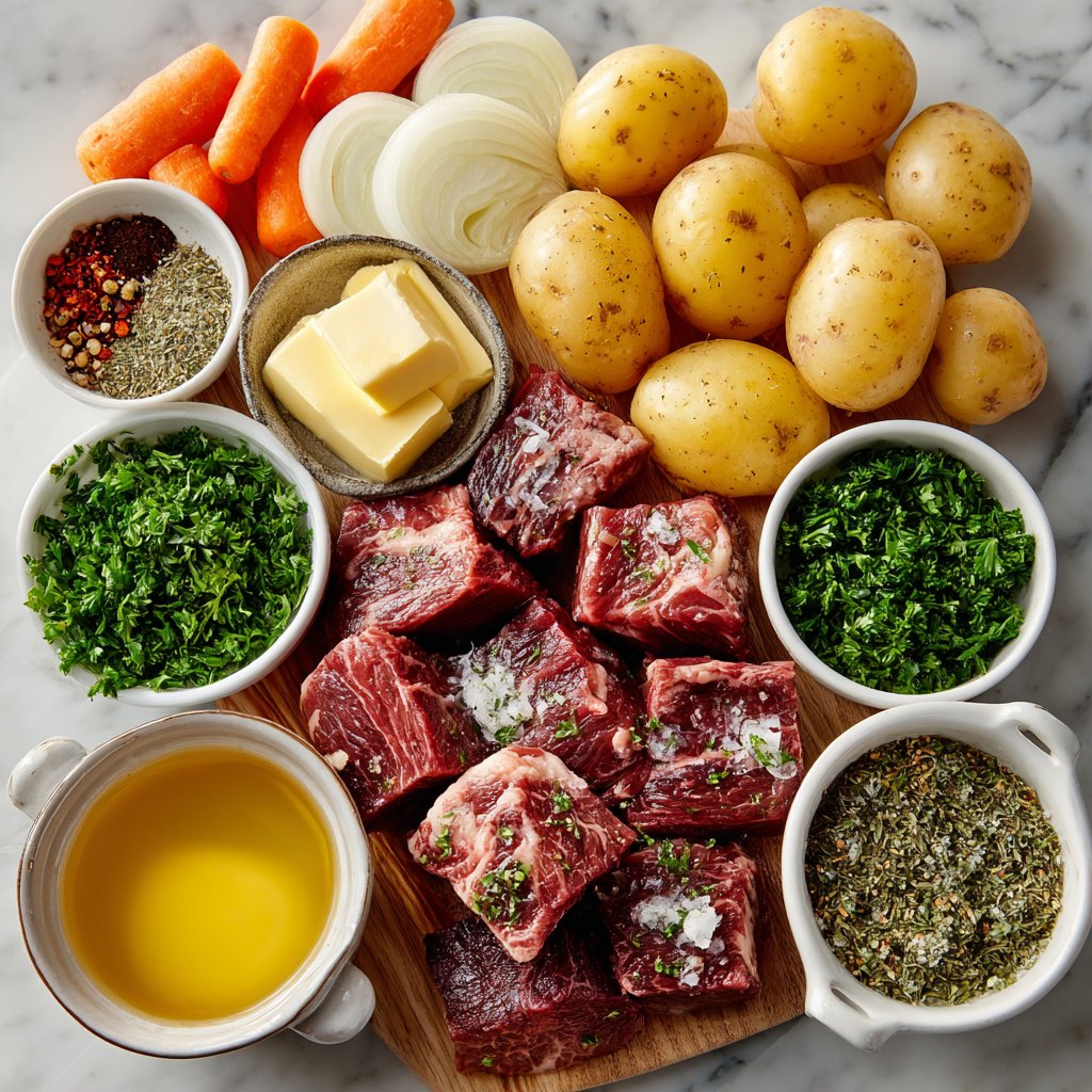 Slow Cooker Garlic Butter Beef with Potatoes