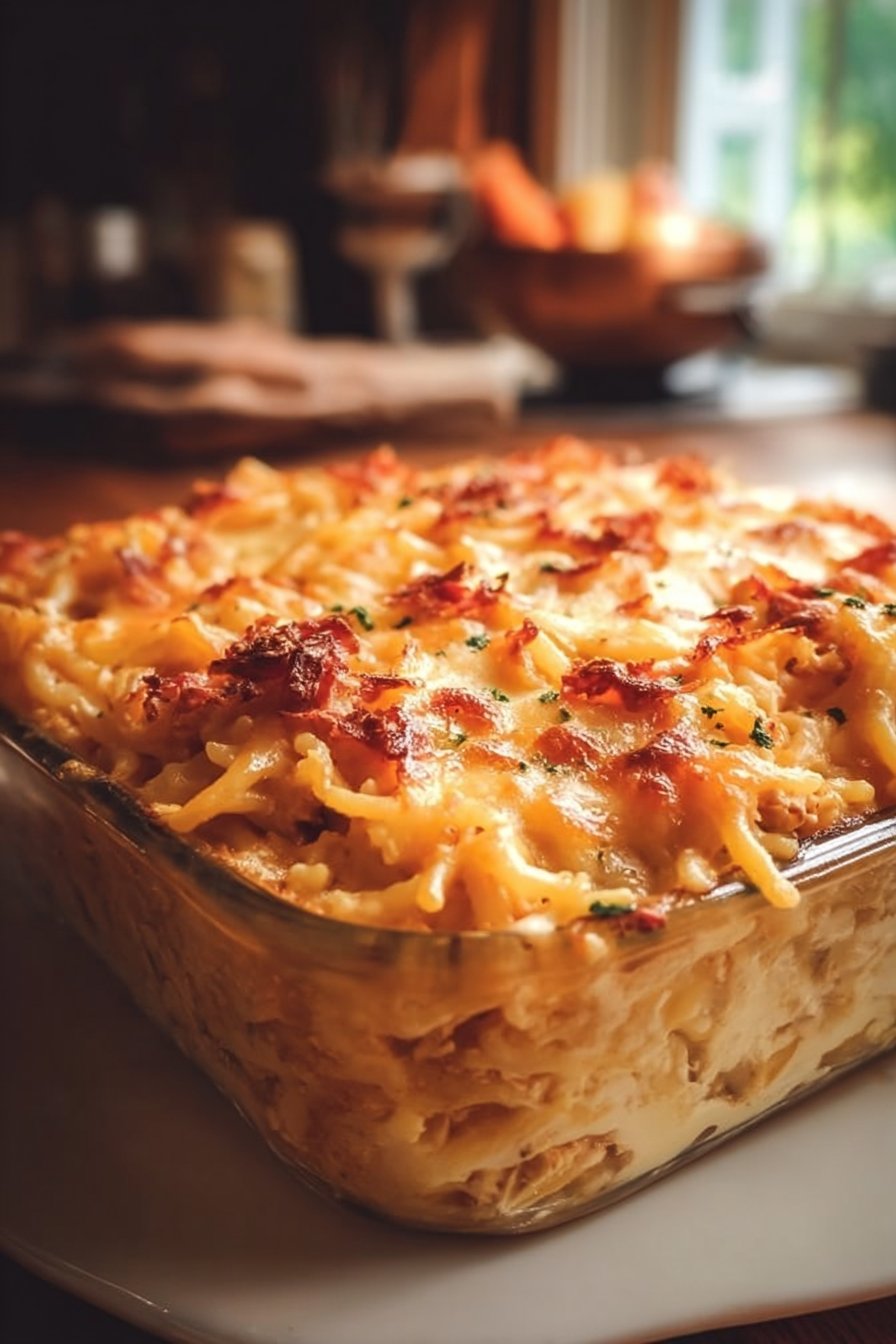 Spicy Southern Cheesy Chicken Spaghetti Casserole