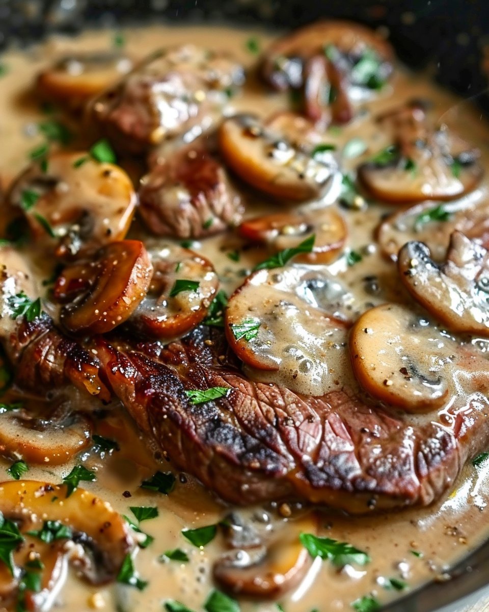 Ribeye Steaks with Creamy Mushroom Peppercorn Sauce: A Decadent Skillet Dinner
