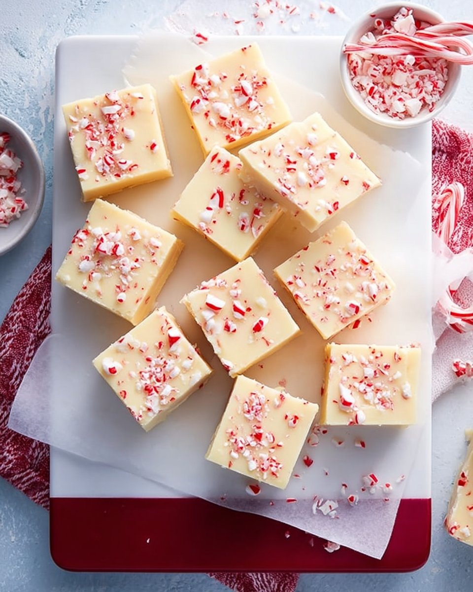 White Chocolate Peppermint Fudge