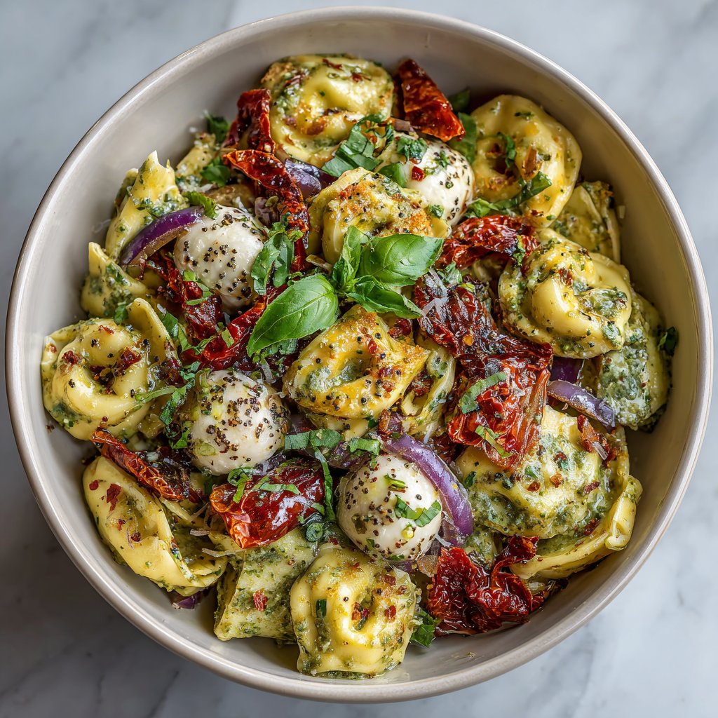 Cheese Tortellini Salad with Pesto