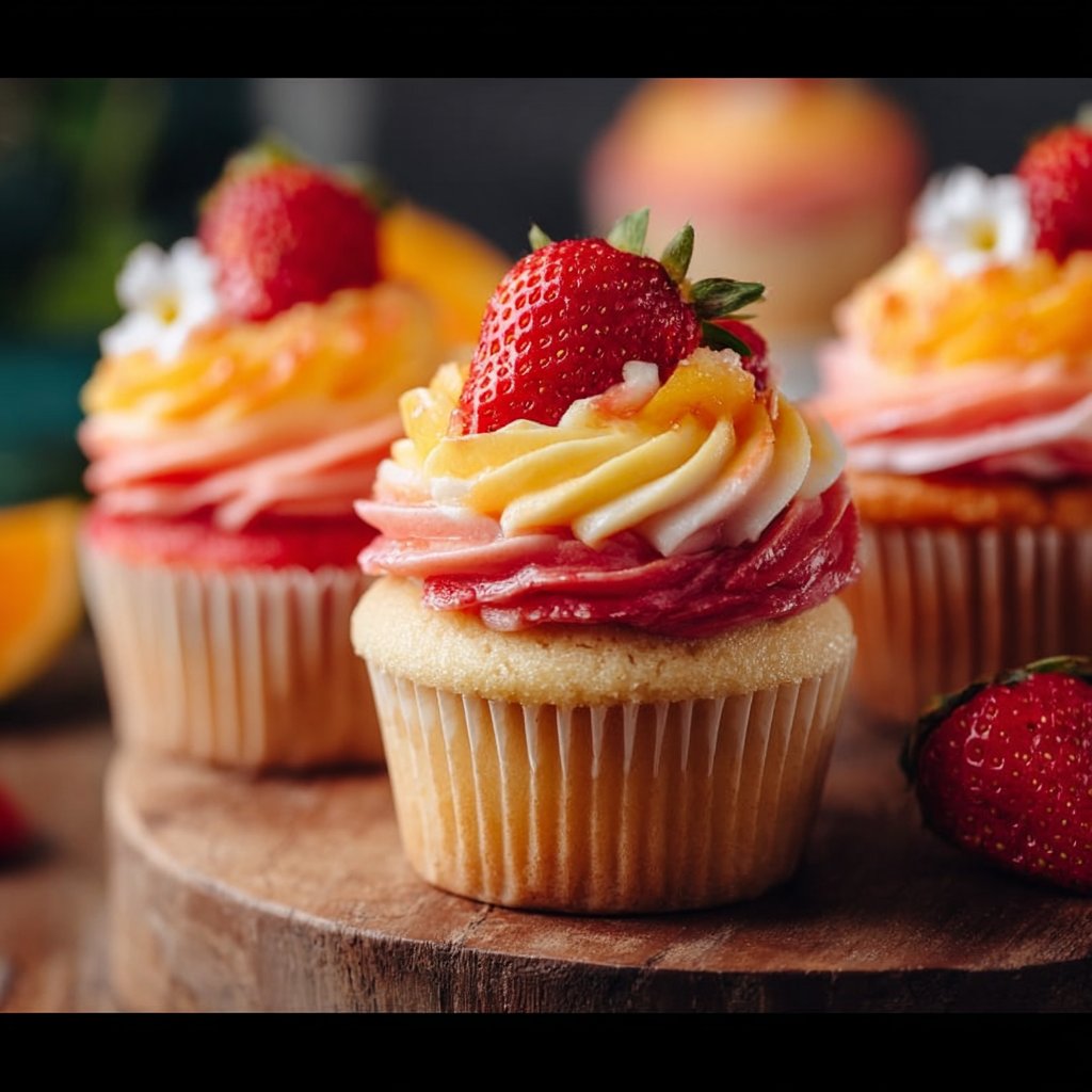 Mango Strawberry Sunset Cupcakes: A Delightful Recipe!