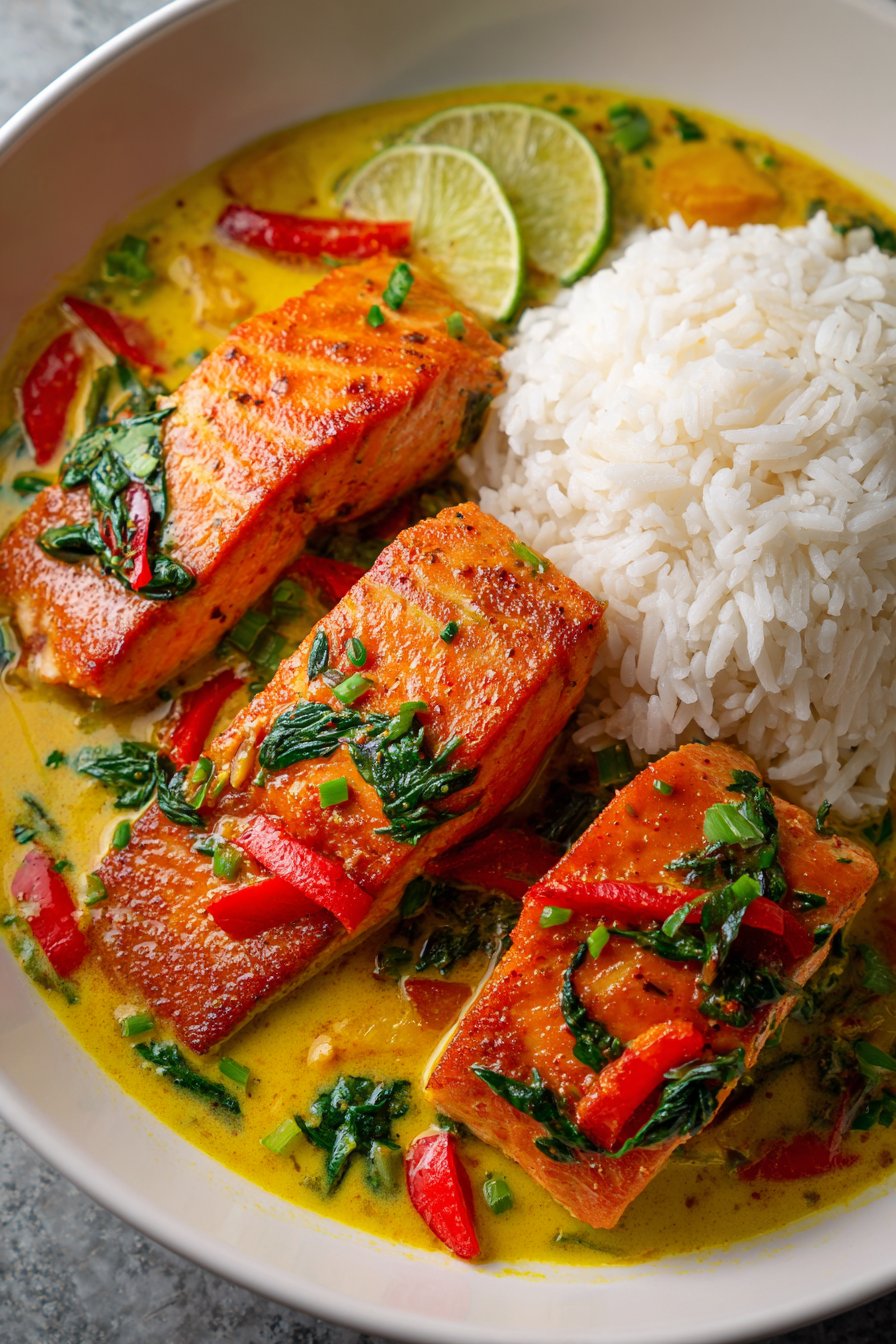 Caribbean Coconut Curry Salmon