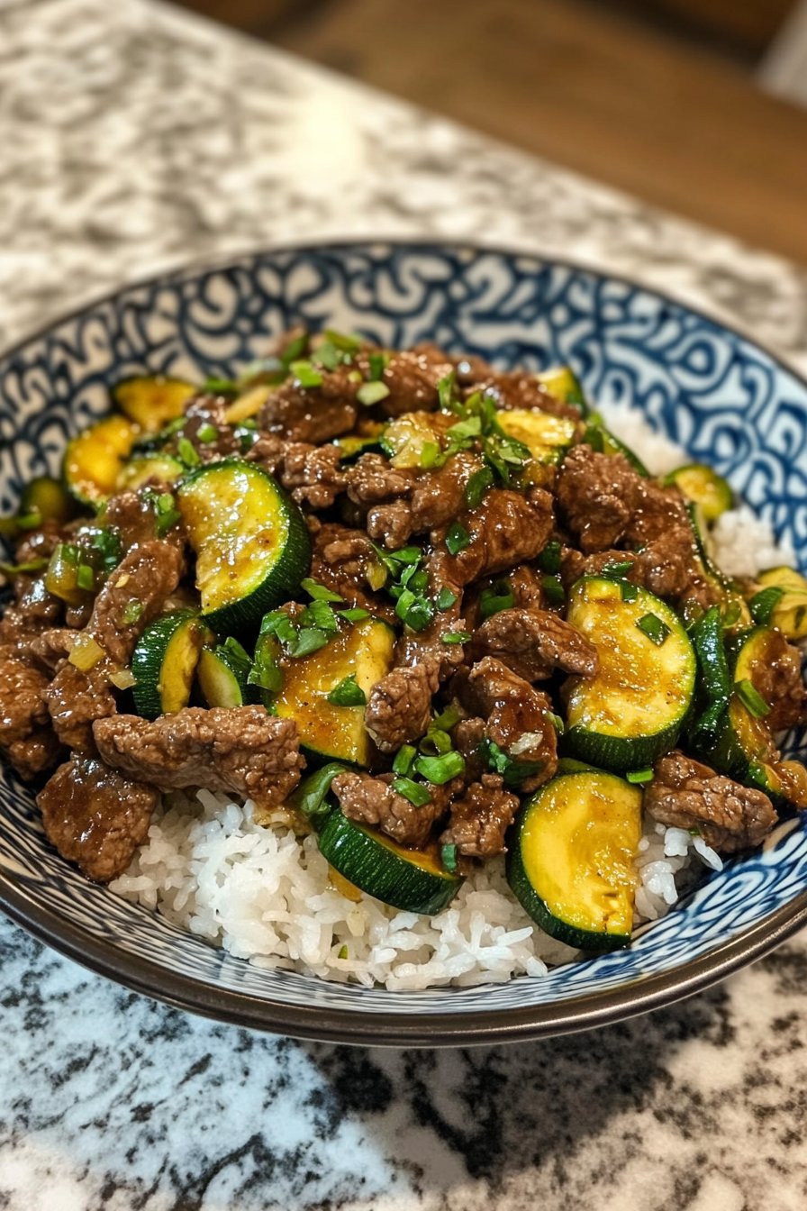 Hälsosam Zucchini Köttfärs Wok