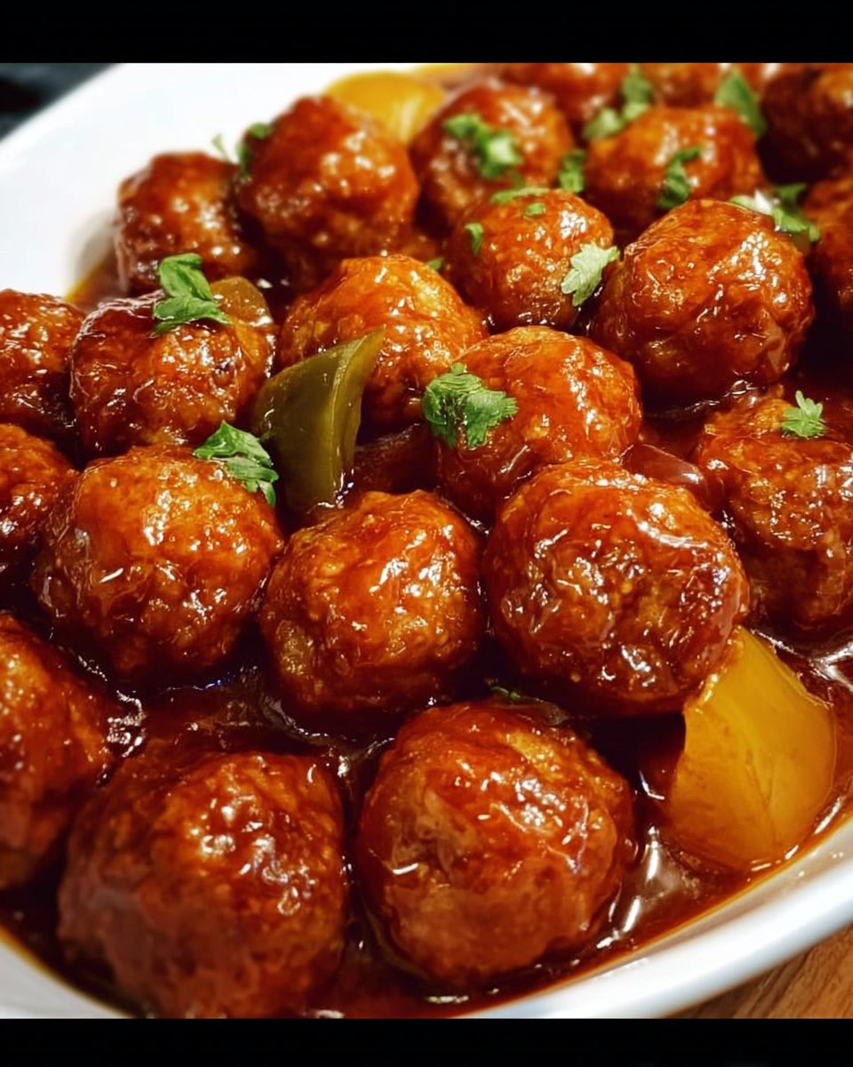 Schwedenbällchen mit süß-saurer Soße aus dem Crock Pot