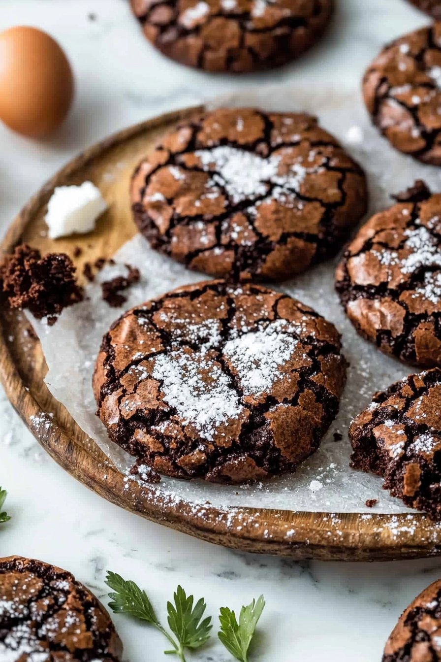 Fudgy Brownie Crinkle Cookies