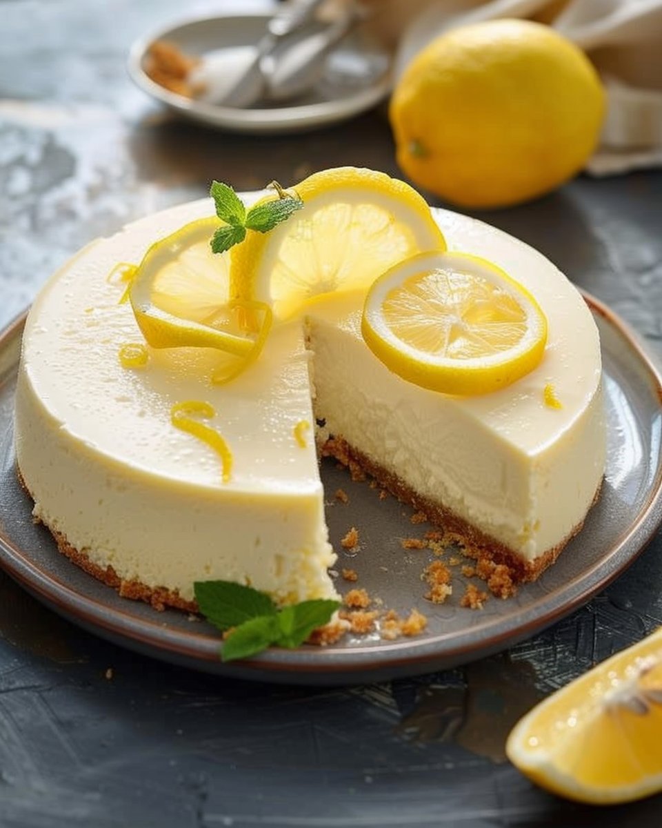 Smooth Lemon Cheesecake 2 Smooth Lemon Cheesecake