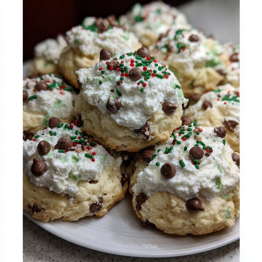 Mint Chocolate Chip Ricotta Cookies