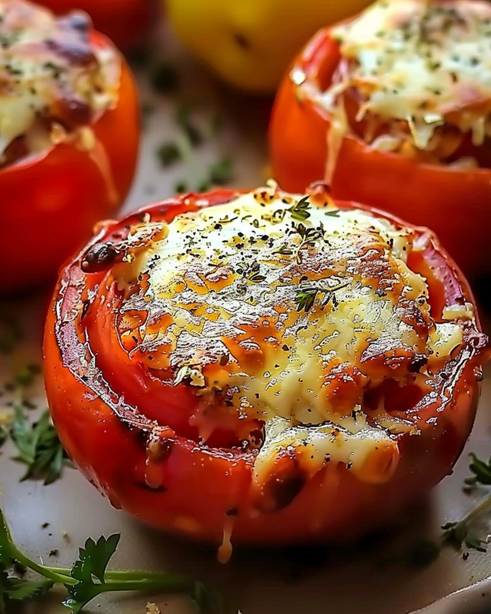 Cheesy Baked Stuffed Tomatoes