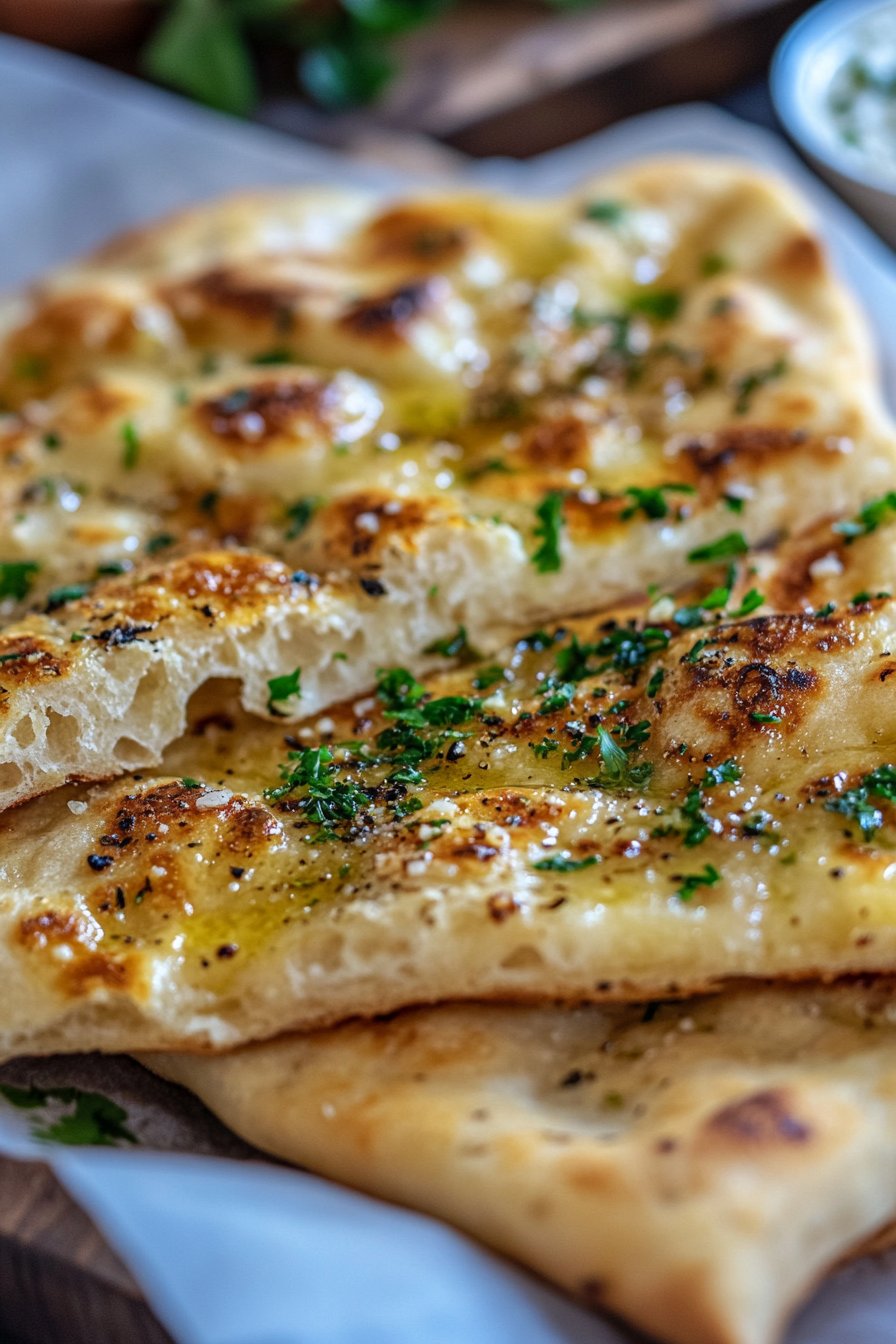 Luftfriterad vitlöksflatbread