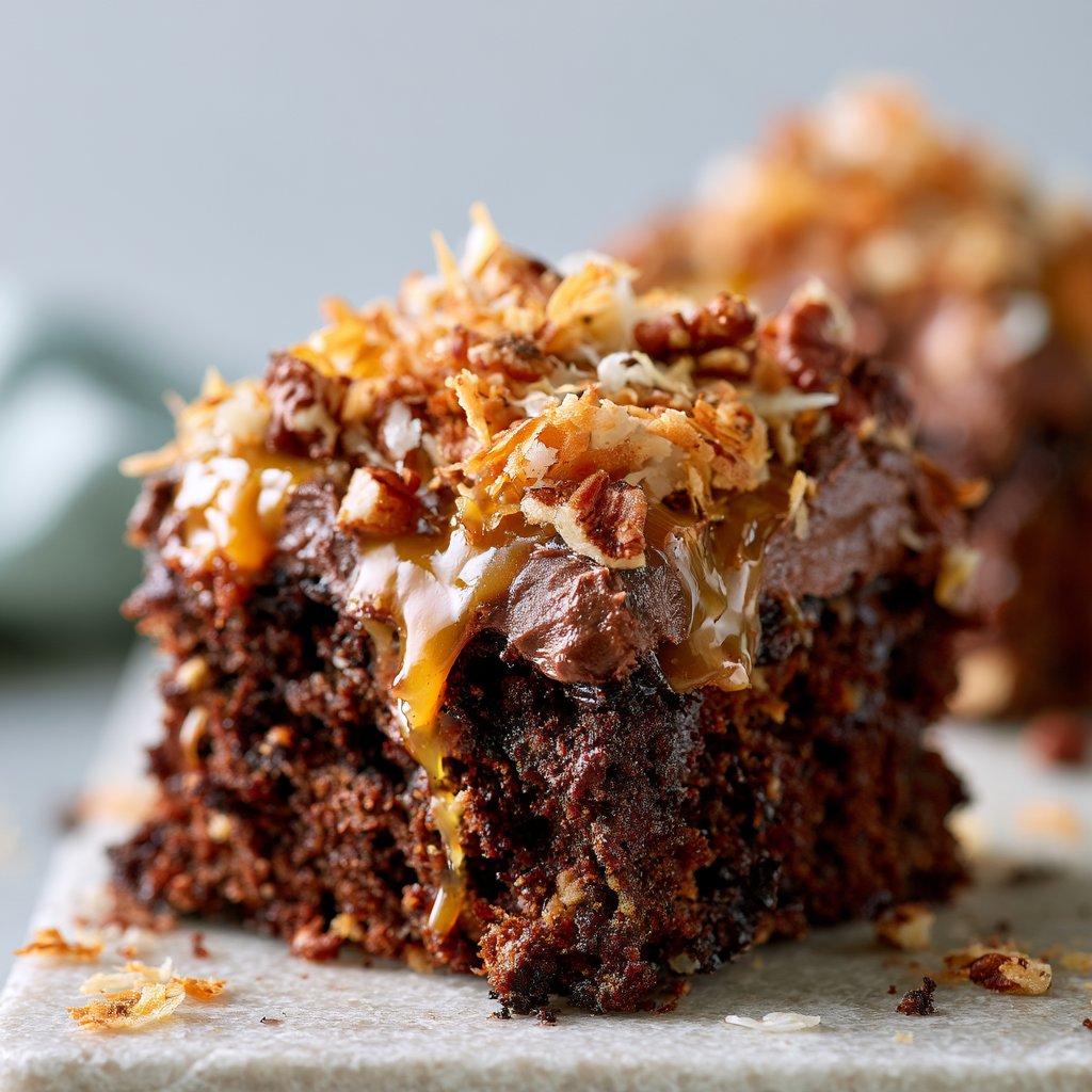 German Chocolate Poke Cake