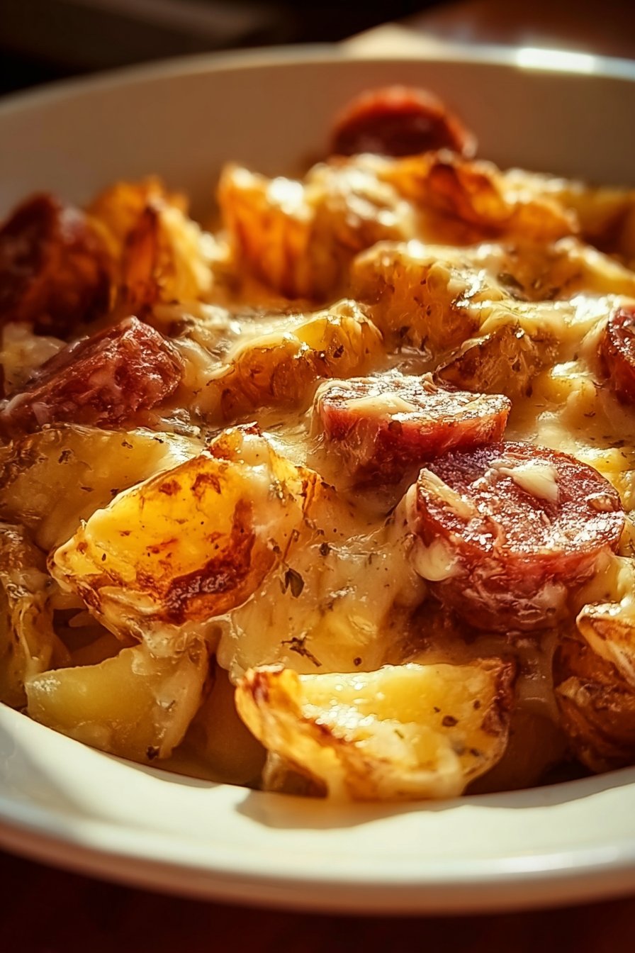 Cheesy Ranch Potatoes and Smoked Sausage
