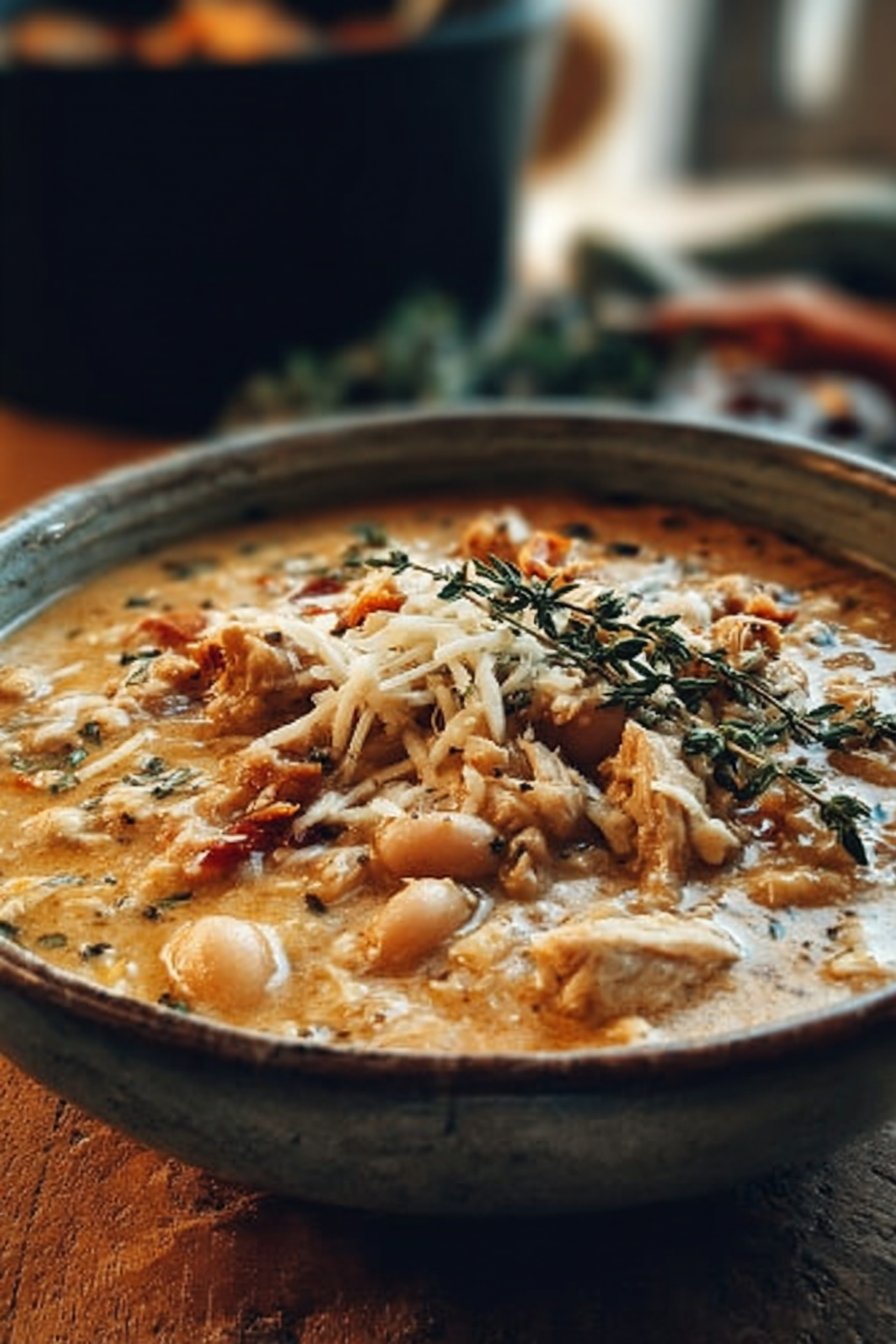 35-Minute White Cheddar Apple Chicken Chili You'll Crave