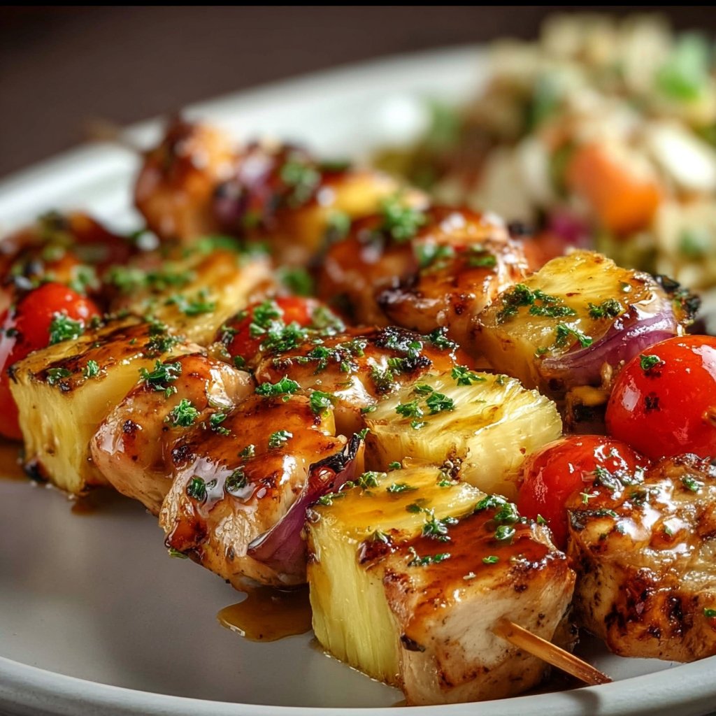 Hawaiian Chicken Pineapple Kebabs