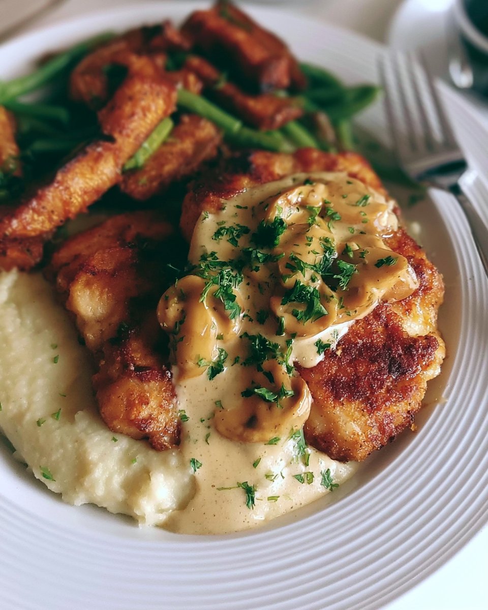 Creamy Chicken Schnitzels with Cream Sauce