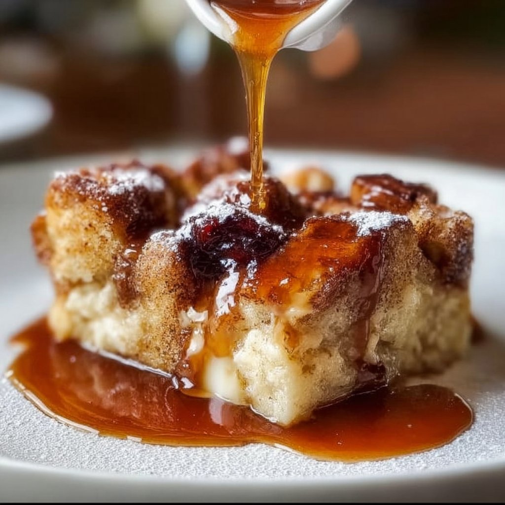 Warm Caramel Bread Pudding