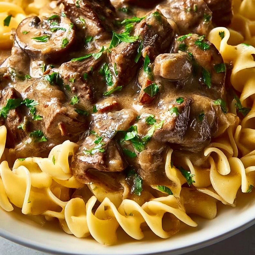 Hearty Slow Cooker Beef Stroganoff