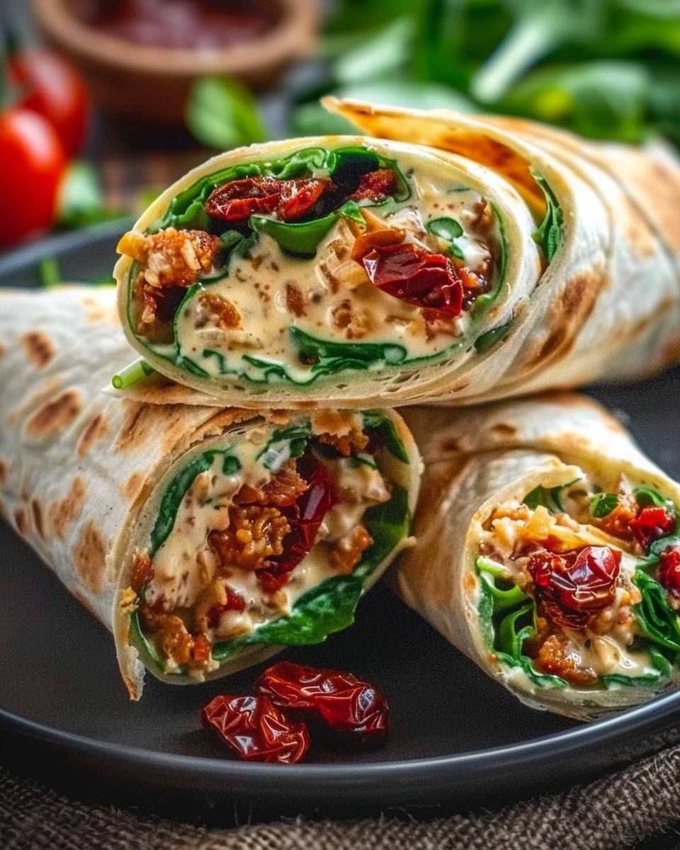 Vegan Creamy Sun-Dried Tomato Wraps