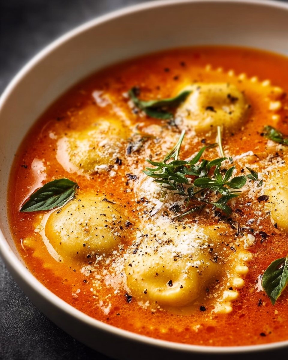 Easy Tuscan Ravioli Soup - theamazingfood