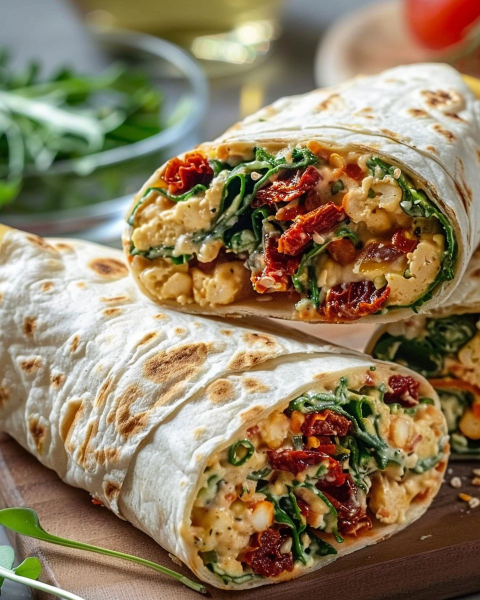 Vegan Creamy Sun-Dried Tomato Wraps
