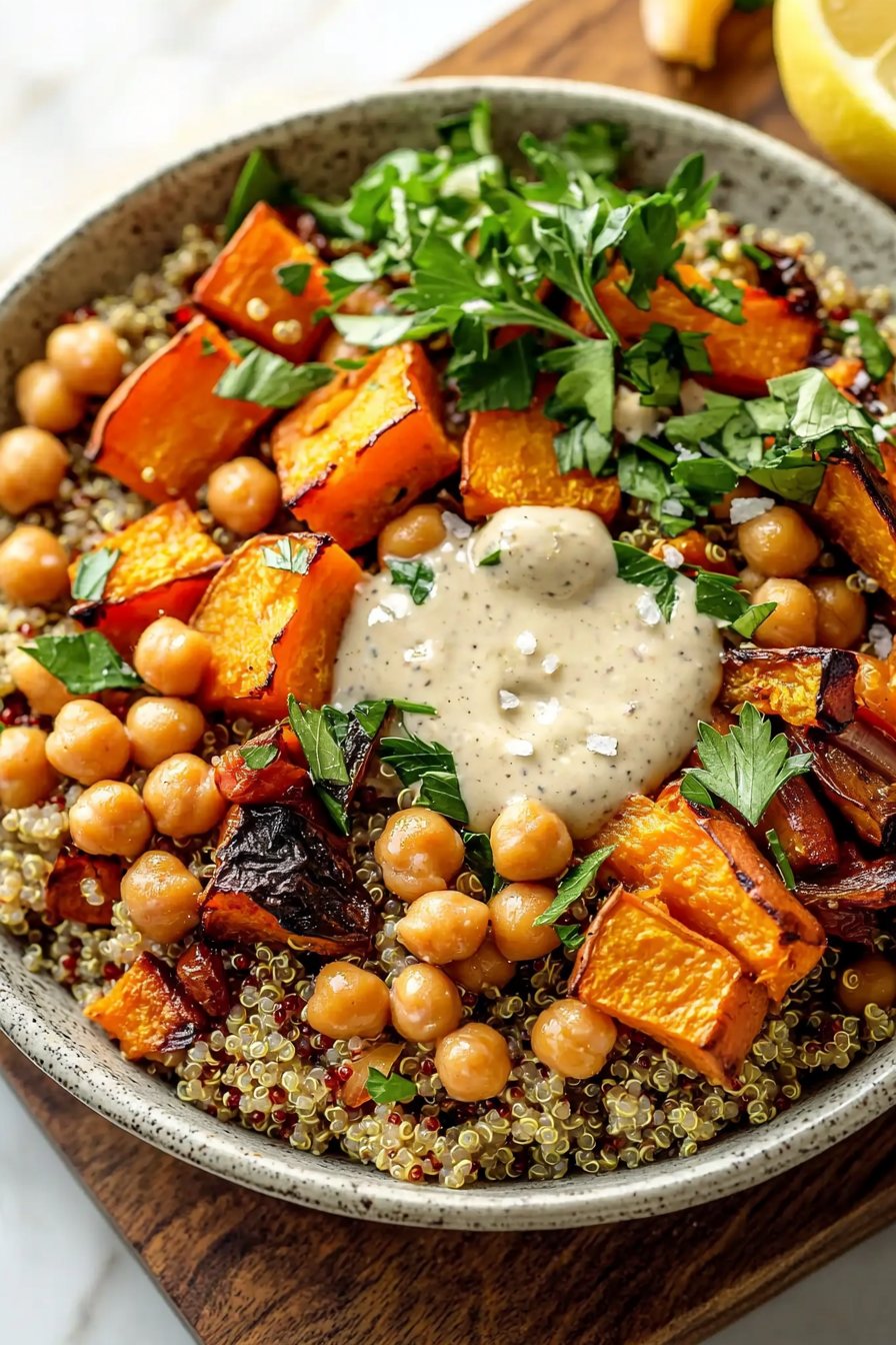 Harvest Quinoa Bowl with Creamy Tahini Dressing