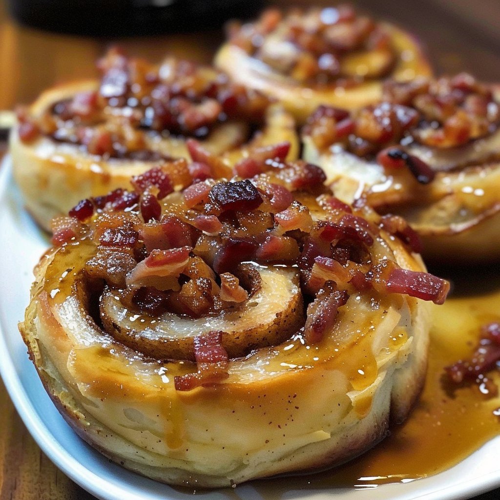 Bourbon Maple Bacon Cinnamon Rolls