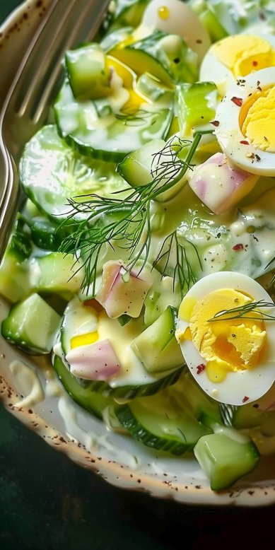 Salade concombre œufs