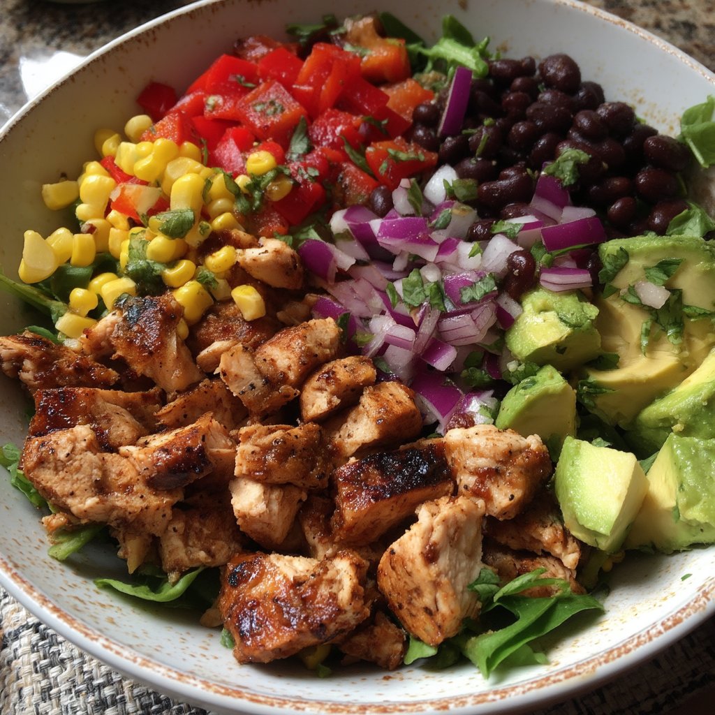 Southwest Chicken Salad with Black Bean Salsa 3 Southwest Chicken Salad with Black Bean Salsa