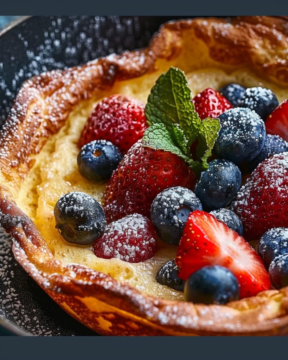 Lemon Dutch Baby with Strawberries & Blueberries Recipe