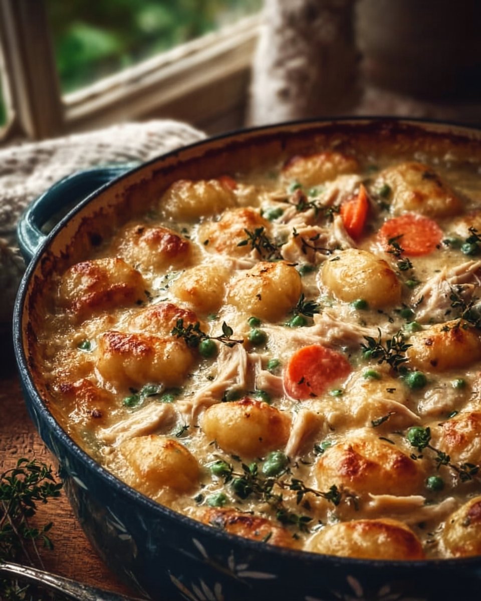 One Pot Gnocchi Chicken Pot Pie