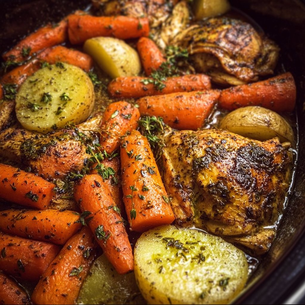 Slow Cooker Garlic Butter Chicken and Veggies