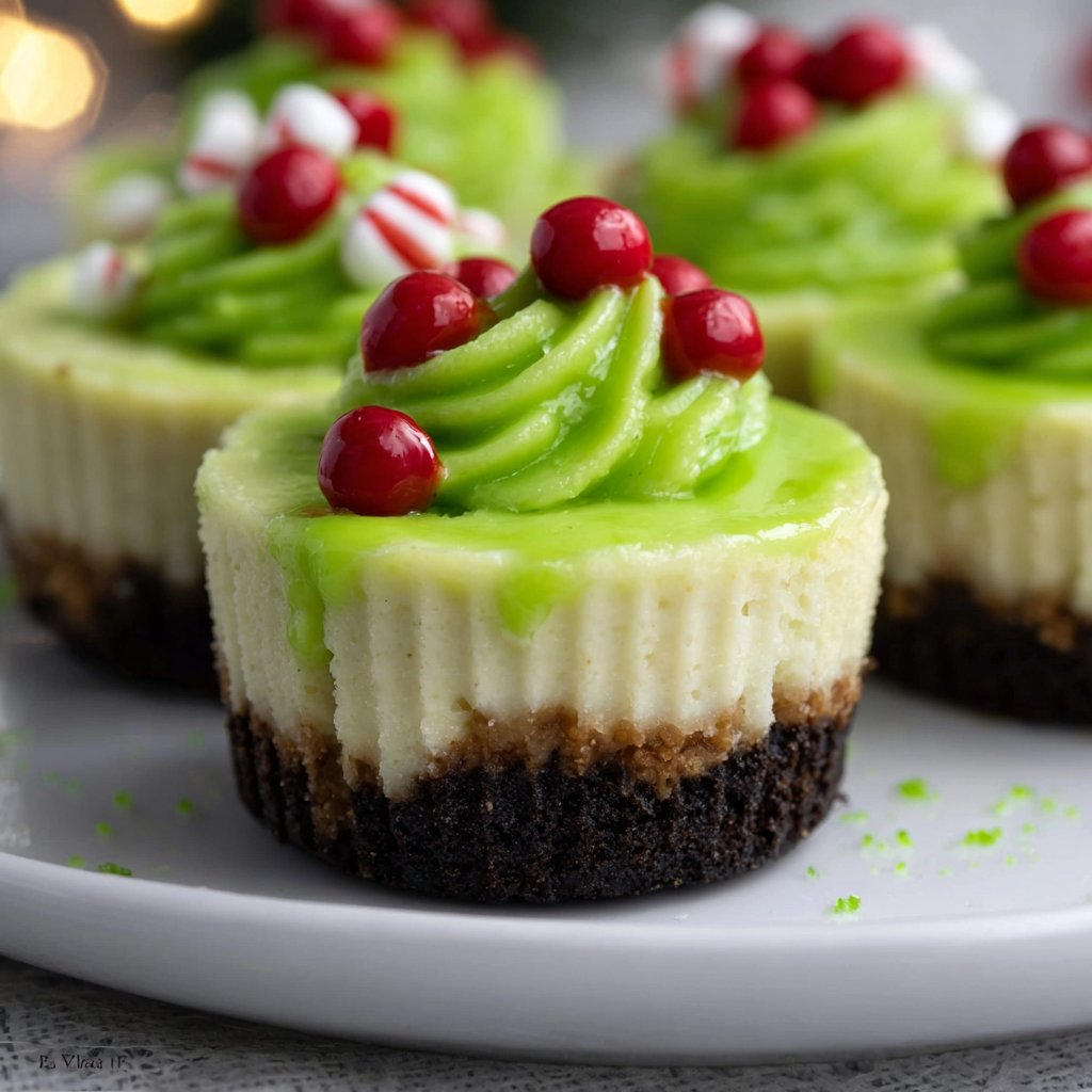 Grinch Mini Cheesecakes