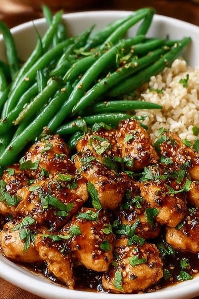 Honey Garlic Chicken with Green Beans