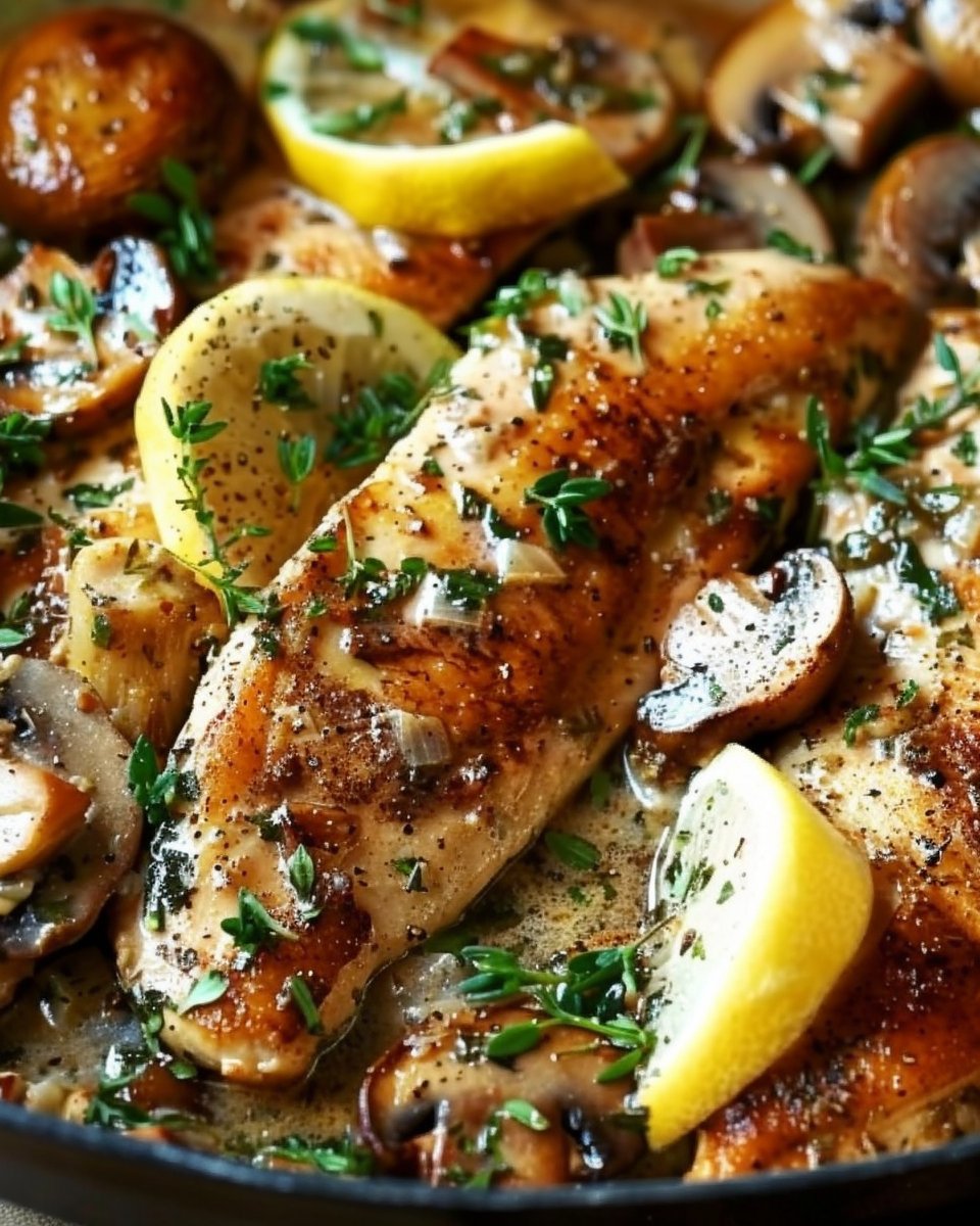 Herb Chicken with Mushrooms, Garlic & Lemon