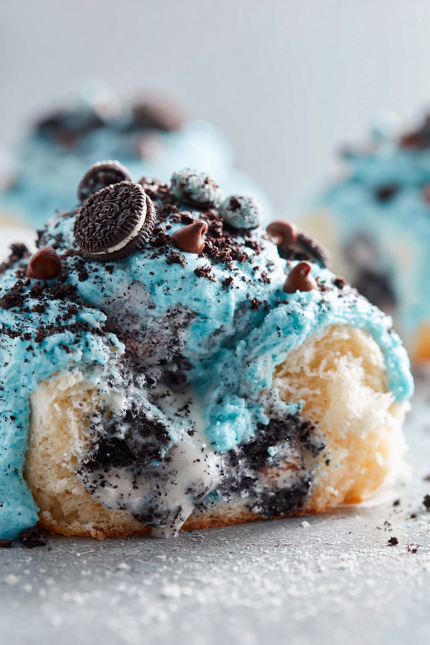 Cookie Monster Cinnamon Rolls