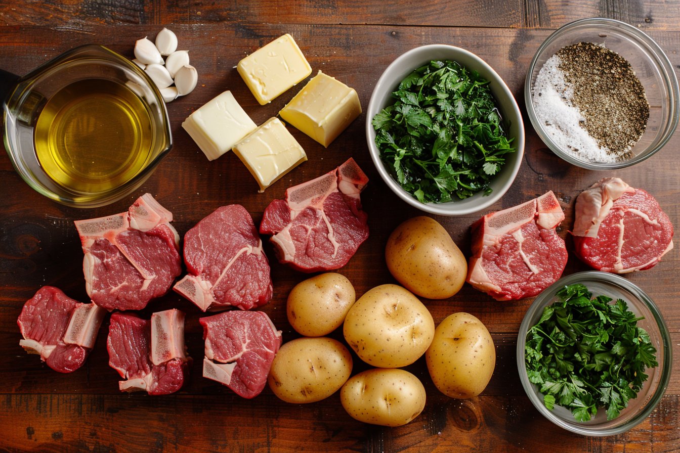 Air Fryer Garlic Steak Bites and Potatoes