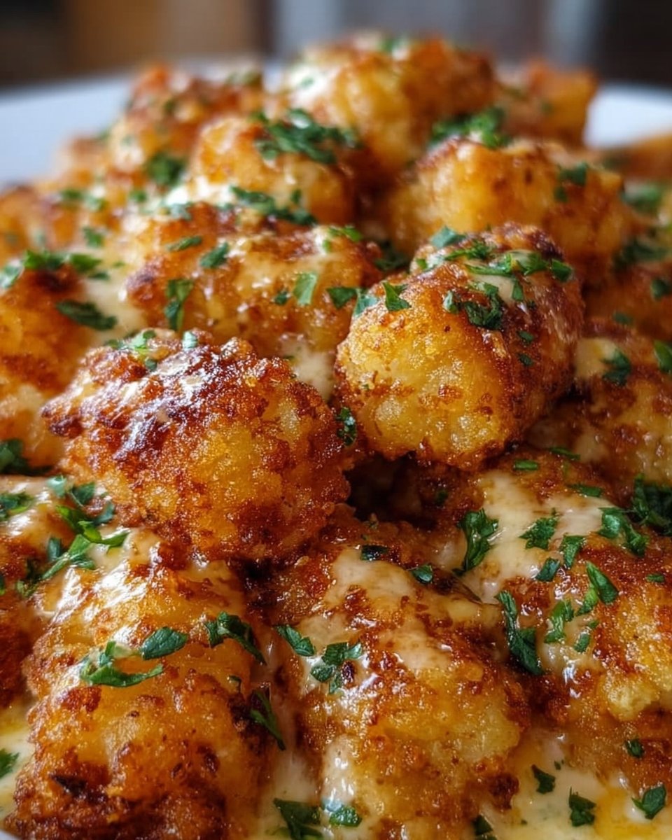 Cheddar Ranch Chicken Tater Tot Bake