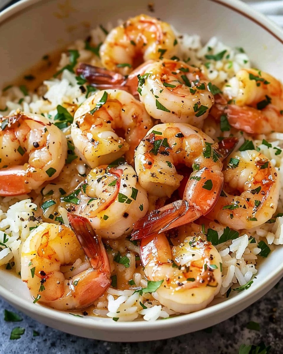 Irresistibly Easy Garlic Butter Shrimp and Rice