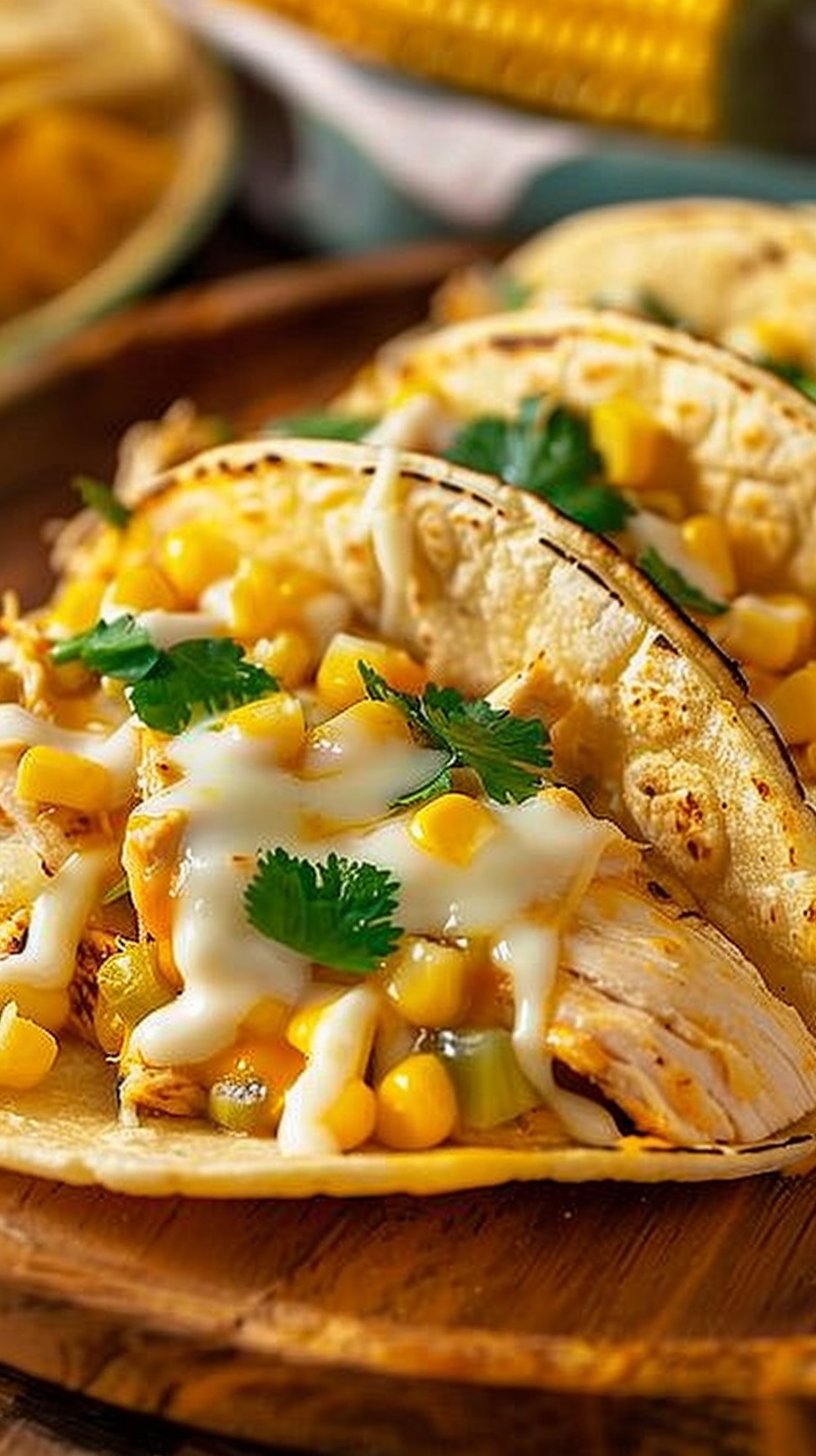 Corn Tortilla White Chicken Chili Tacos