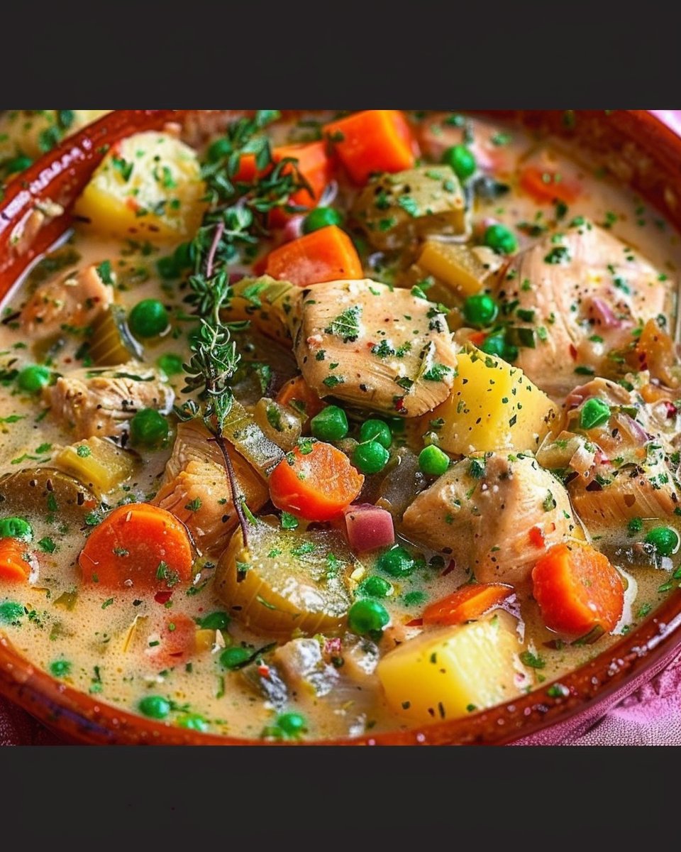 Hearty Creamy Chicken and Vegetable Stew