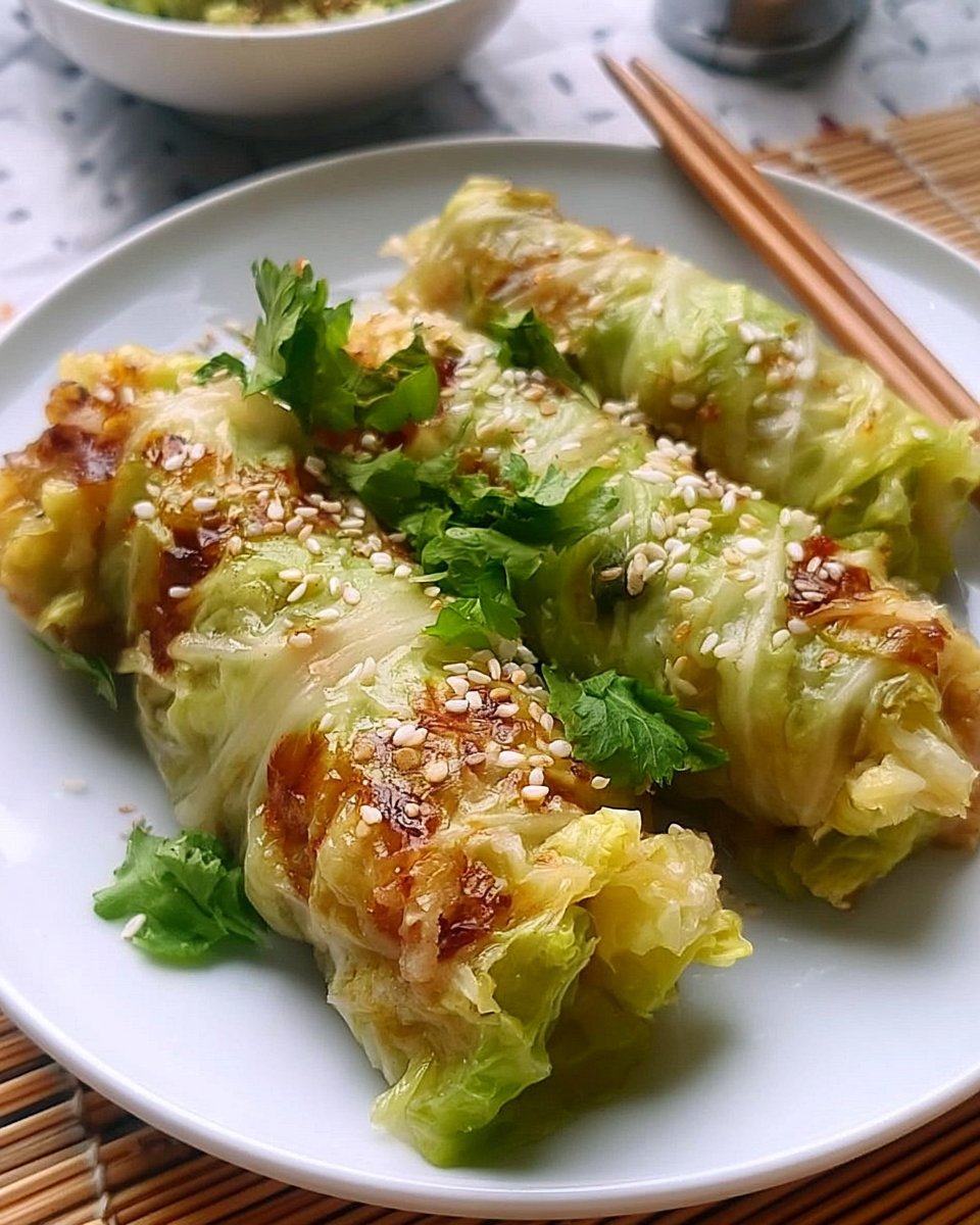 Cabbage-Wrapped Dumpling Rolls
