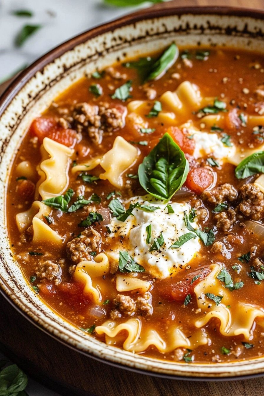 Langsame Koch Lasagne Suppe