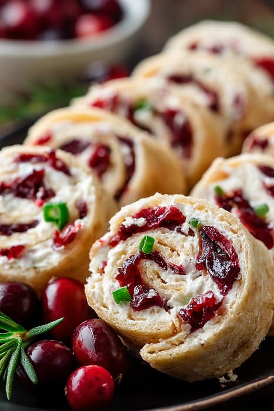 Festive Christmas Cranberry Roll Ups