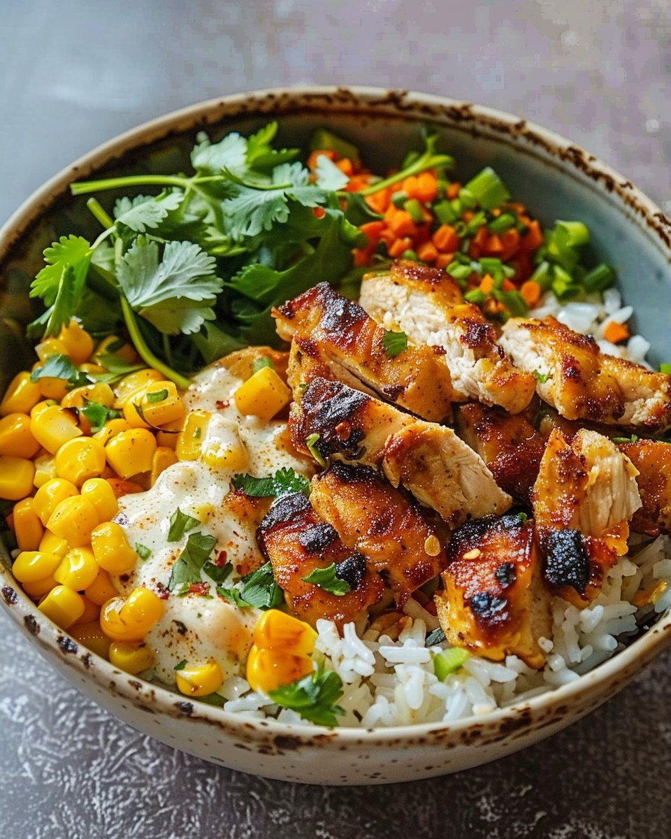 Street Corn Chicken Rice Bowl