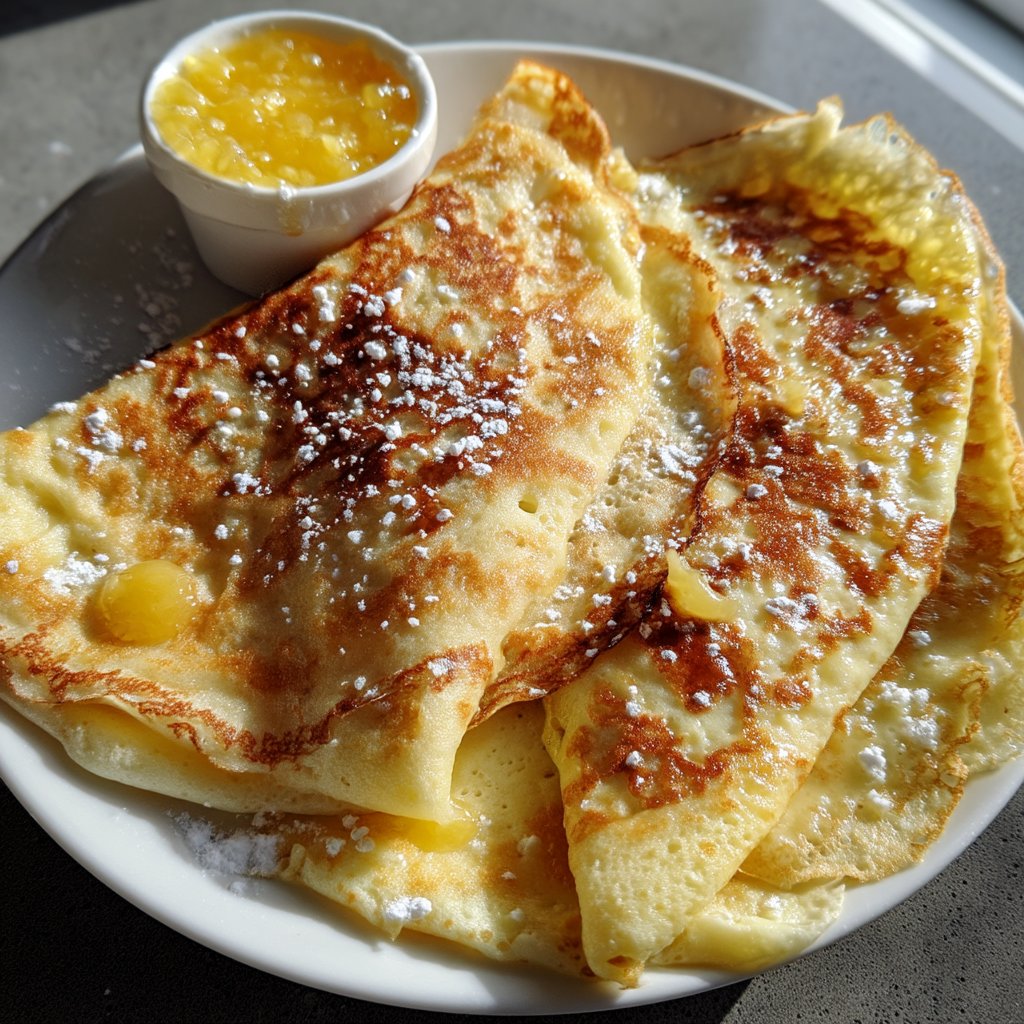 Easy Ricotta Crepes with Lemon Curd