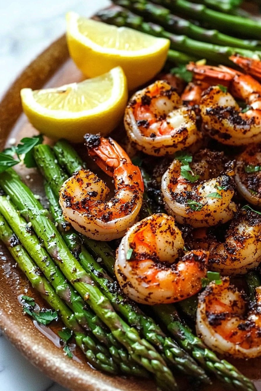 Blackened Shrimp with Asparagus