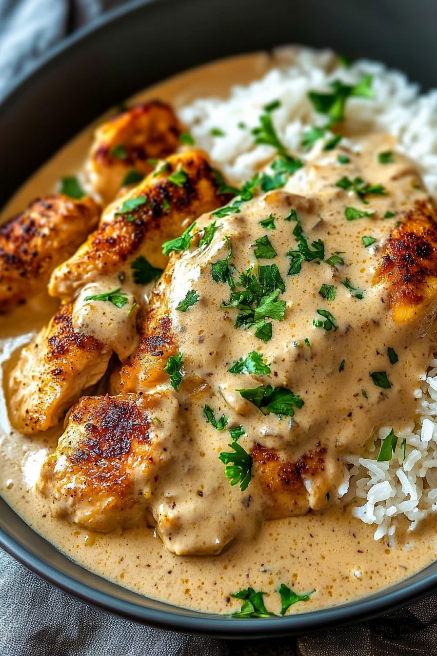 How to Make Creamy Smothered Chicken and Rice – Easy Dinner Idea