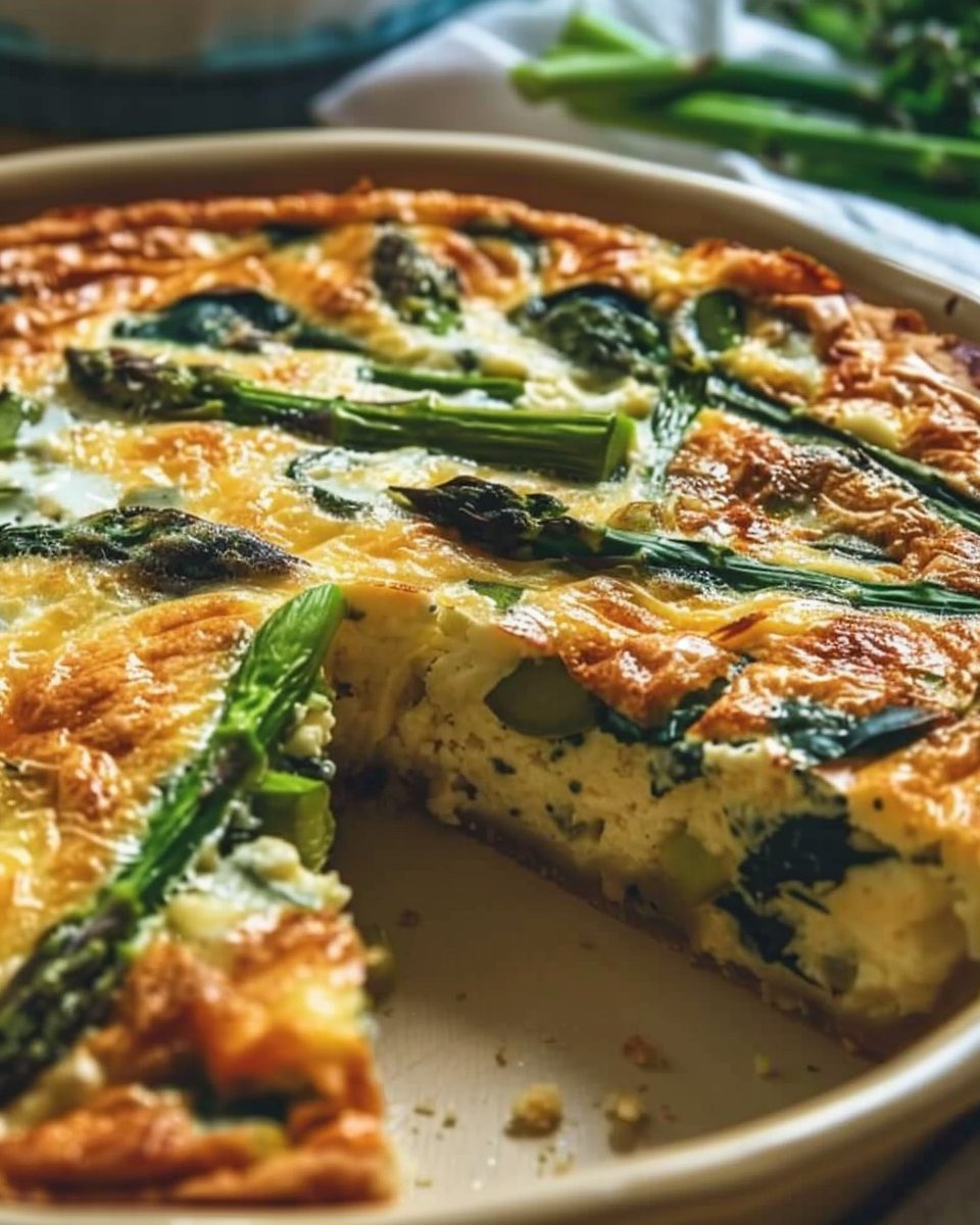 Crustless Asparagus and Spinach Quiche